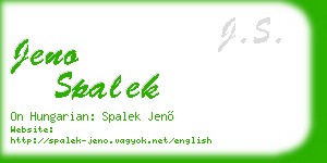 jeno spalek business card